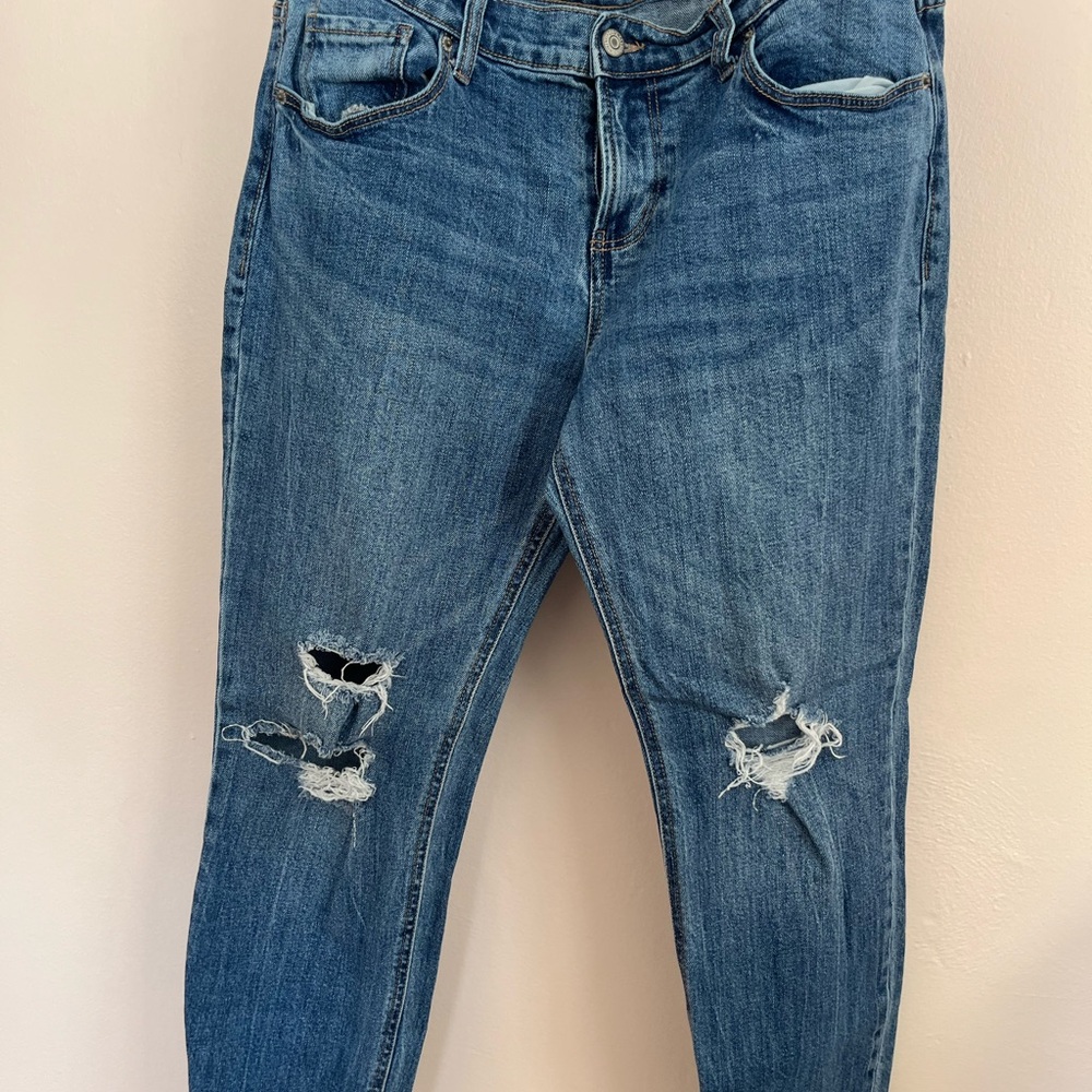 Old Navy Blue Distressed Skinny Jeans